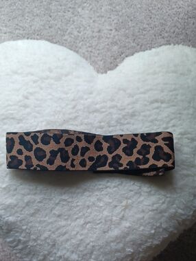 Leopard Print Stretch Headband - Tan and Black